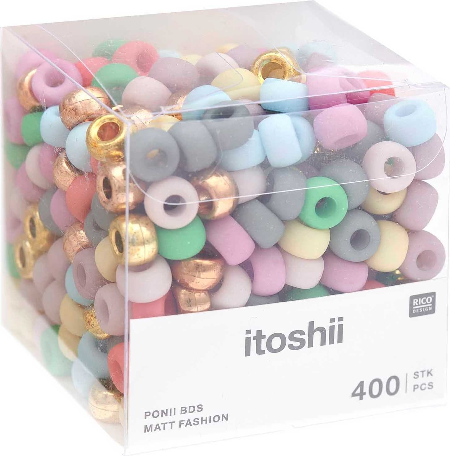 Rico Design Bastelperlen itoshii Perlenmix Ponii Beads 400-tlg. Bunt - Bild 2