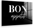 MuchoWow Acrylglasbild Guten Appetit Zitat Schwarz Wandbild Küche 30x20 cm Bild 2