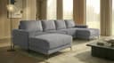 A&J MöbelLand Ecksofa VALTOR mit Schlaffunktion und Bettkasten grau/silber Bild 2