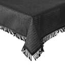Haus und Deko Tischdecke Schwarz PVC Outdoor Wetterfest mit Fransen Bild 2