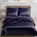 Cozyor Satin Bettwäsche Dunkelblau Ocean 3-teilig mit Reißverschluss Bild 2