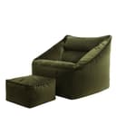 icon Sitzsack Riesen Sessel aus Samt „Natalia“ mit Hocker Bild 2
