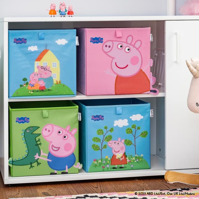 Lifeney Peppa Wutz Aufbewahrungsbox 4er Set für Würfelregale
