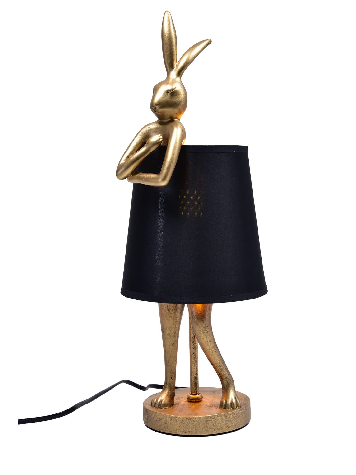 Dekorieren macht glücklich Dekoleuchte Hasenlampe Gold Polyresin - Bild 2