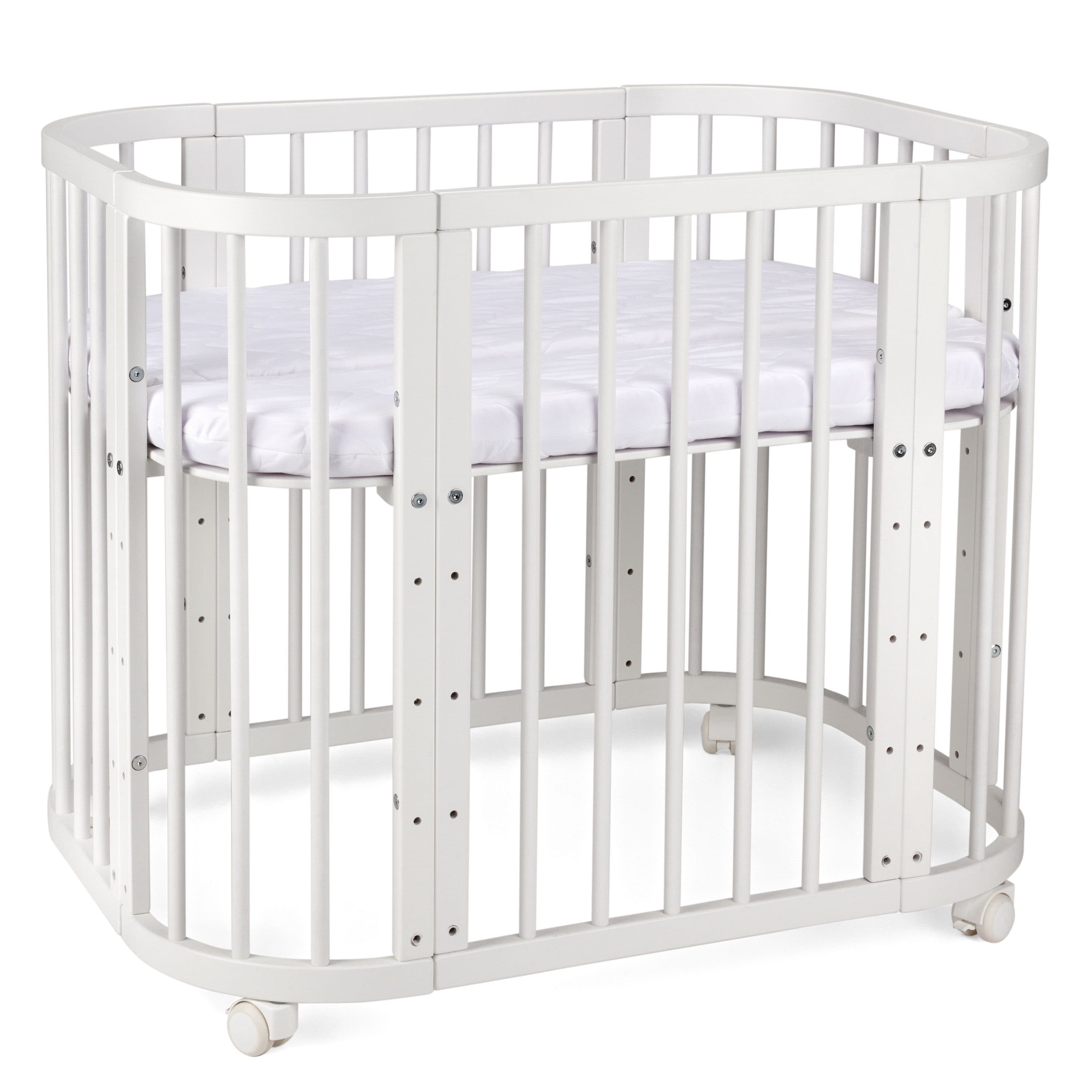 Waldin 5-in-1 Babybett aus Buchenholz mit Matratze Weiß - Bild 2