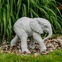 gartendekoparadies.de Gartenfigur Afrikanische Elefanten-Kuh Steinfigur Grau Bild 2