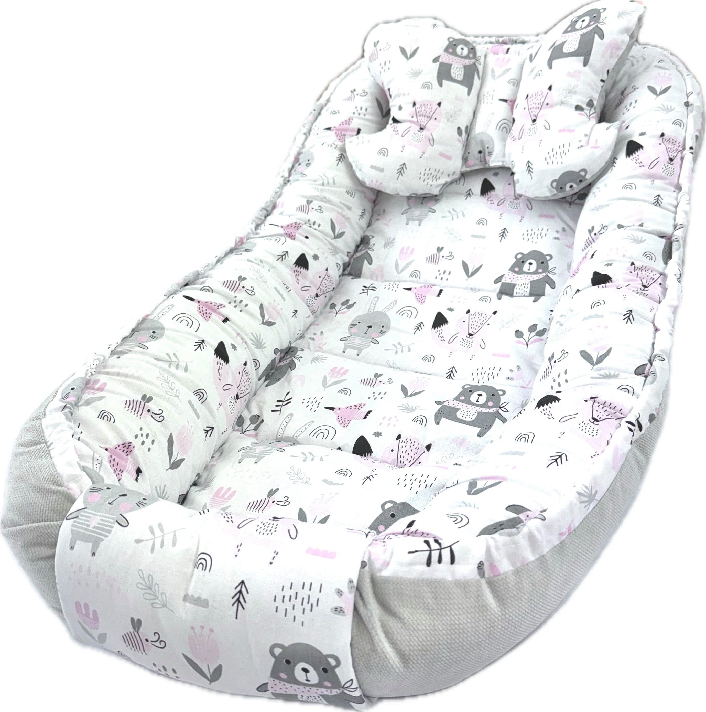 Pamek Bettnestchen Babybett Rosa Doppelseitig mit Schmetterling-Kissen - Bild 2