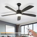 Nettlife Deckenventilator Schwarz LED Deckenlampe Dimmbar Leise 23W 125CM mit Fernbedienung Bild 2