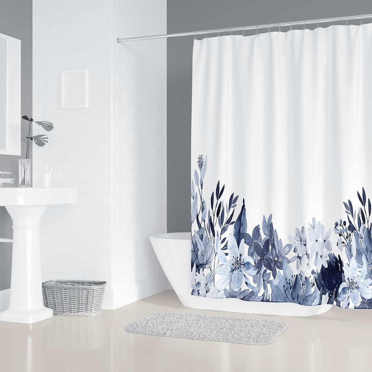M&W DAS DESIGN Duschvorhang 180x200cm Blumenmuster - Bild 2