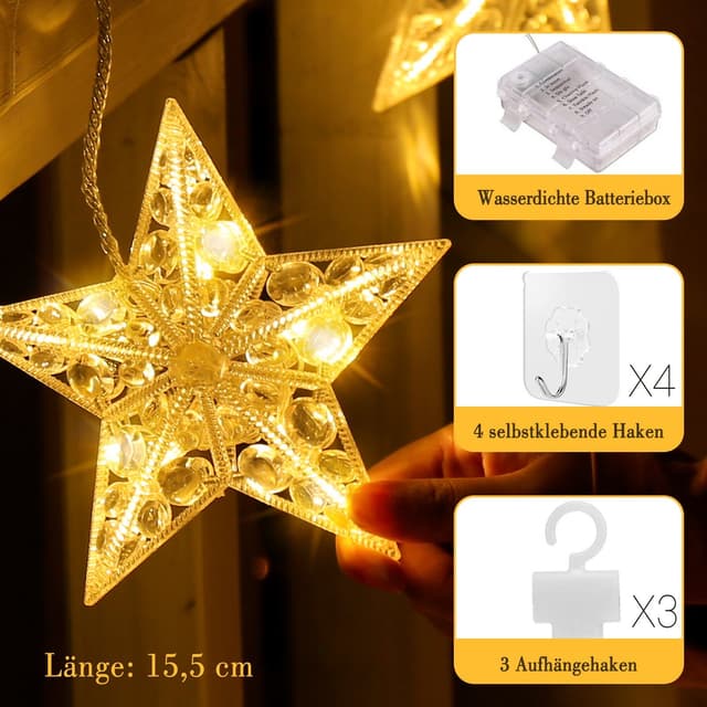 Elegear LED-Lichterkette mit Timer und Memory-Funktion - Weihnachtsengel Dekolicht