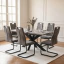 Jiexi Essgruppe mit ausziehbarem Tisch in Grau Betonoptik Bild 2