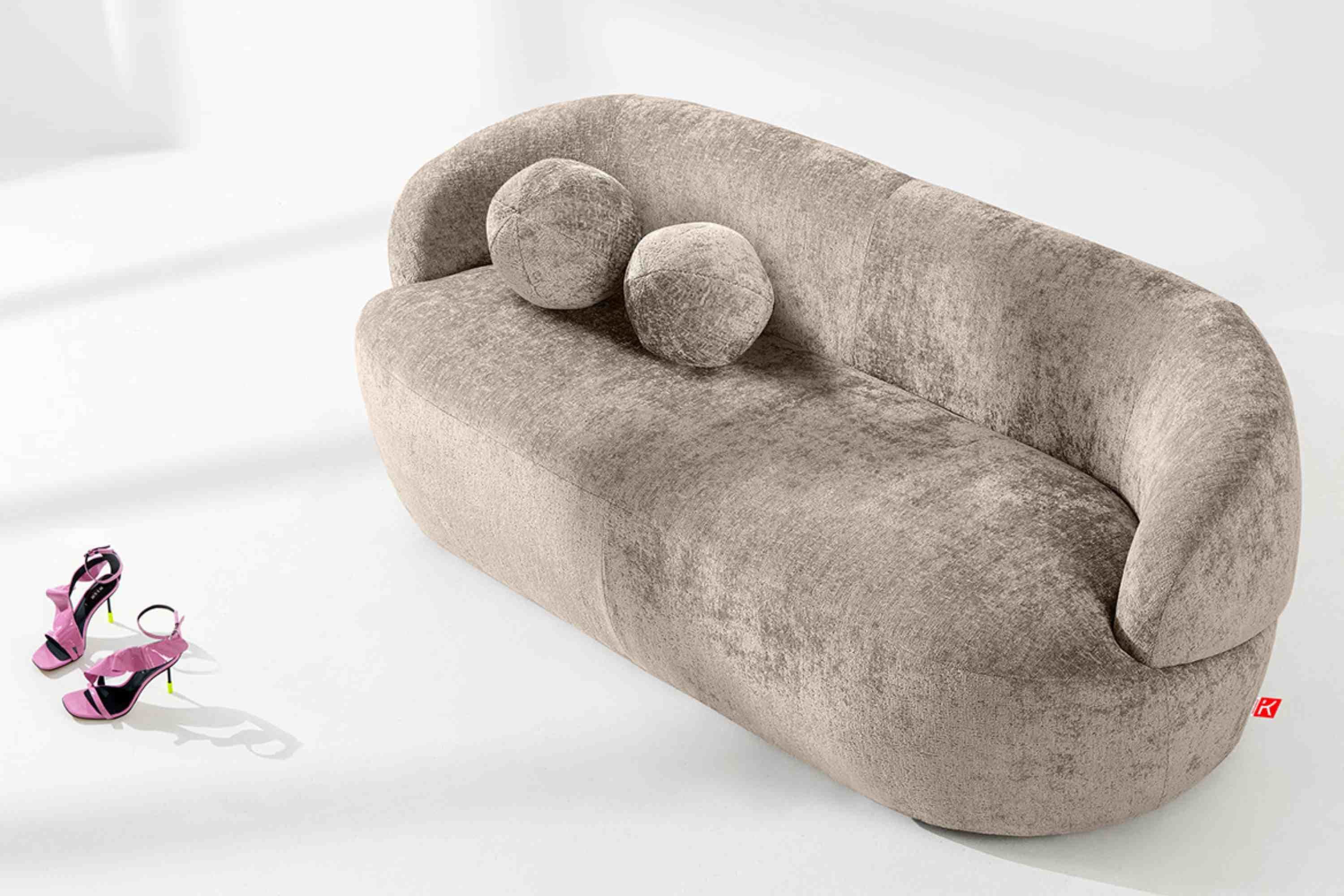 KONSIMO® NELUM 3-Sitzer Sofa Beige Modern Chenille - Bild 2