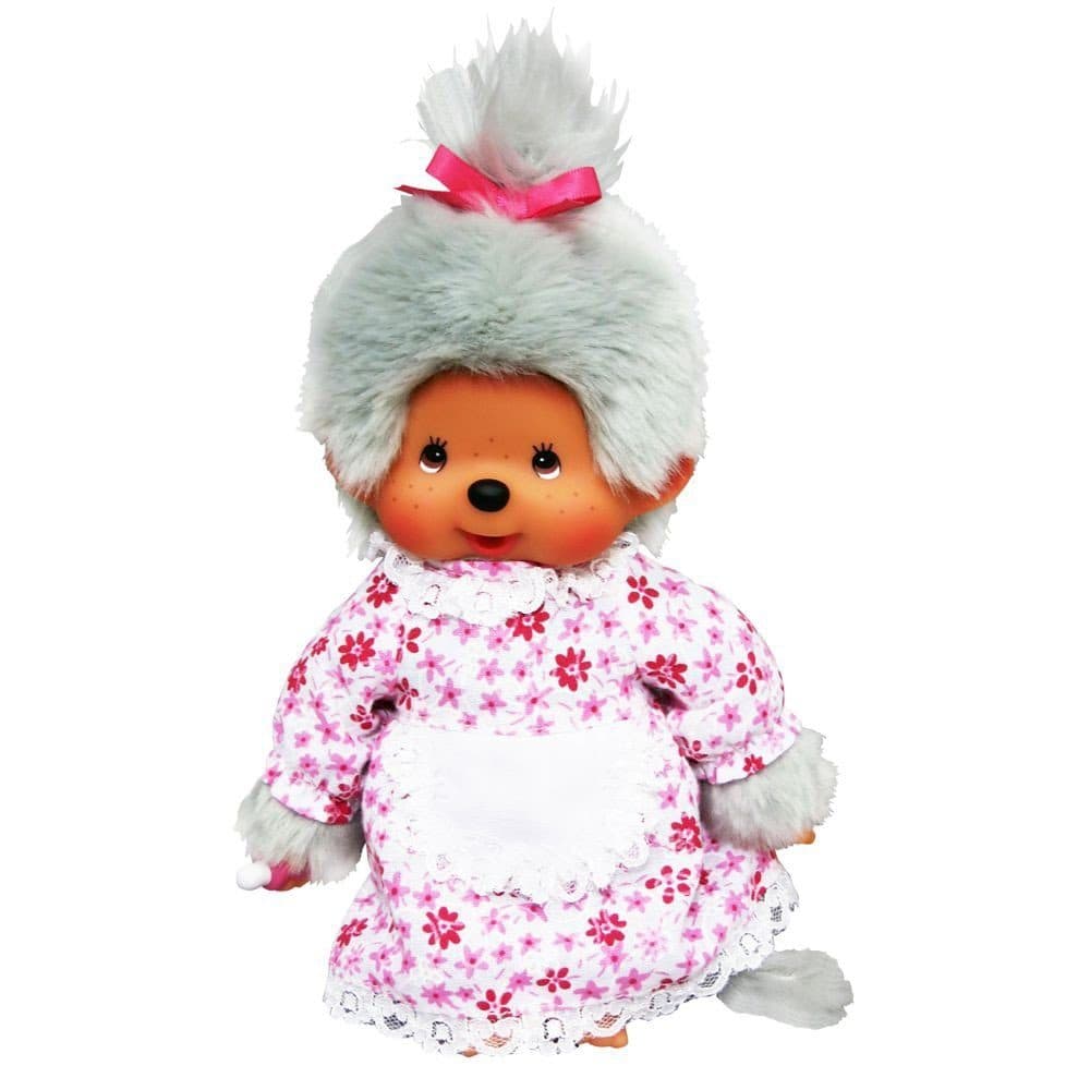 Monchhichi Plüschfigur Großmutter Oma 20 cm mit grauem Fell - Bild 2