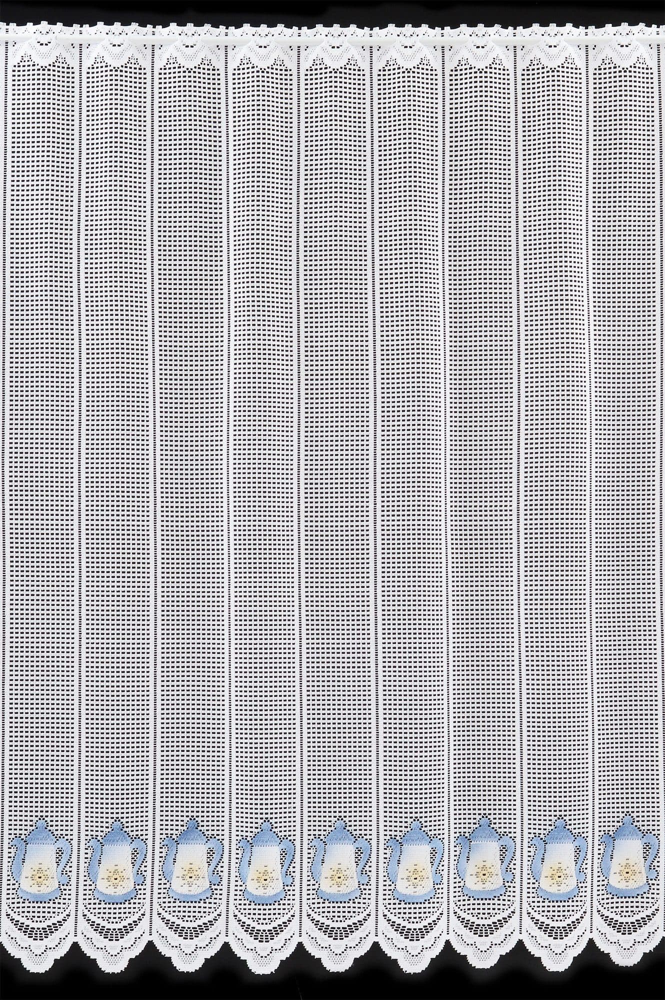 Gardinen Kranzusch Scheibengardine Transparent Blau/Gelb/Weiß - Bild 2