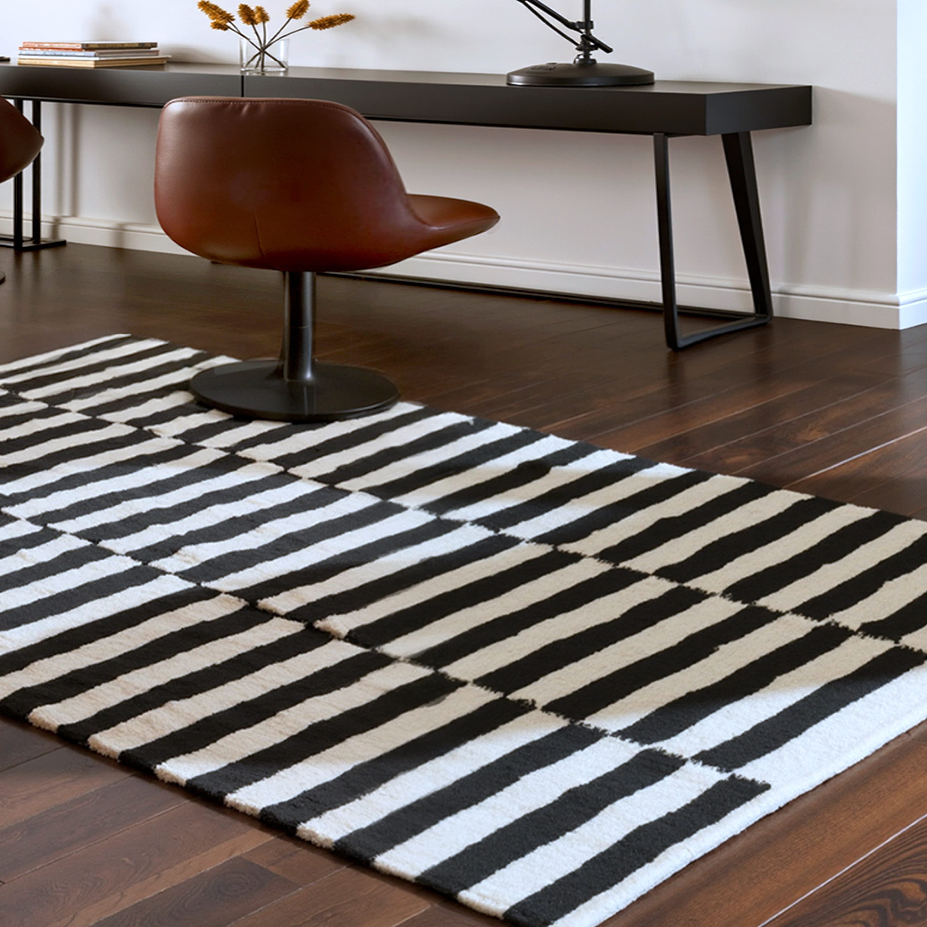 Hanse Home Wollteppich Donna Schwarz-Weiß Handgewebt Modern - Bild 2