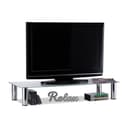 relaxdays TV-Tisch Glas Modern mit verchromten Beinen Bild 2