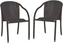 GARDEN PLEASURE RIGA Stapelstuhl 2er Set Coffee Kunststoff Aluminium Bild 2