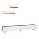 en.casa TV-Schrank Saarijärvi mit 2 Regalen Eiche-Optik/Weiß Bild 2