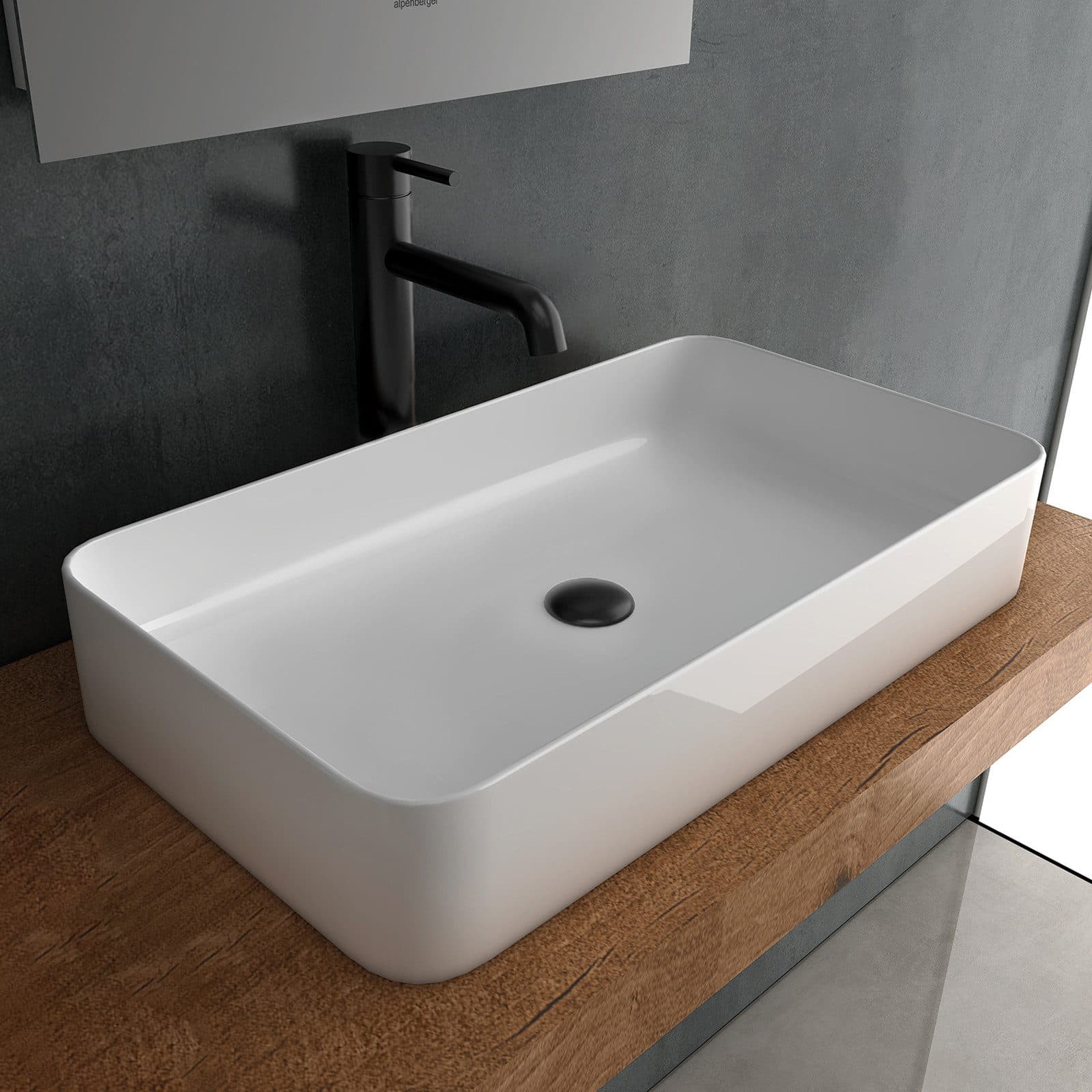 Alpenberger Aufsatzwaschbecken Keramik Weiß Modern - Bild 2