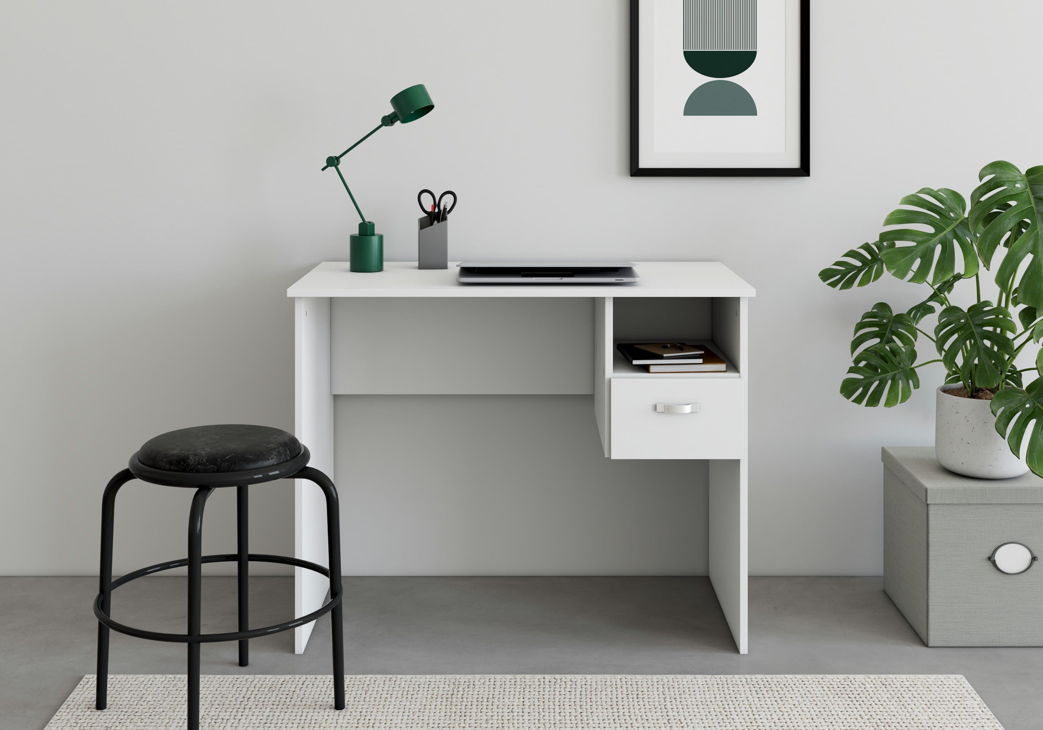 VOGL Schreibtisch Flo Weiß mit Schubkasten und Fach