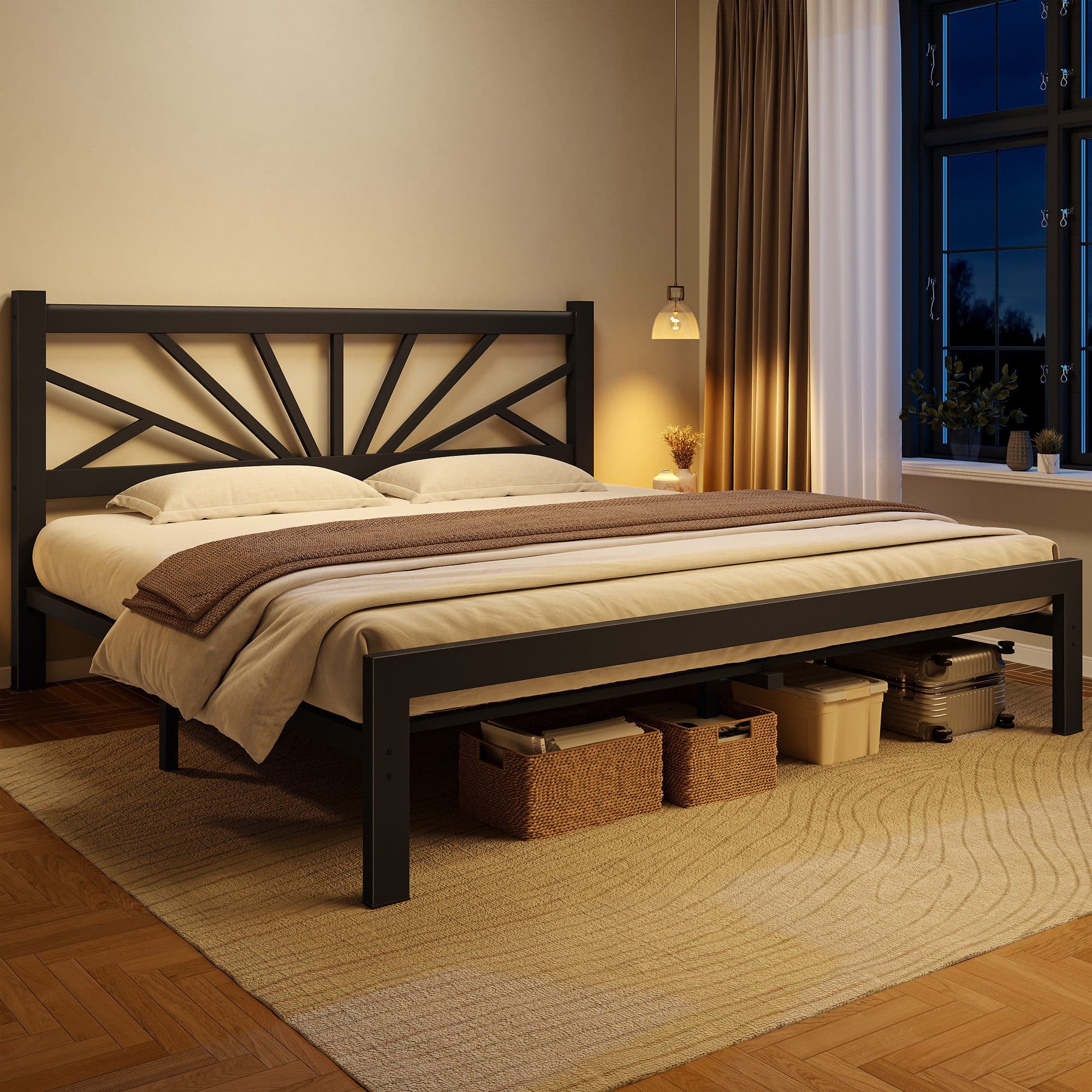 Klyvvo Metallbett 90x200 cm Schwarz mit Lattenrost - Bild 2
