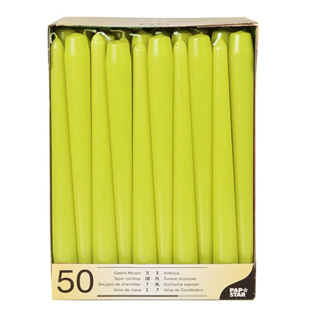PAPSTAR Leuchterkerzen 50er Pack Weiß Ø 2,2 cm · 25 cm