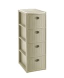 Kreher Rollcontainer 4 Schubladen Rattan Design Beige/Weiss Bild 2
