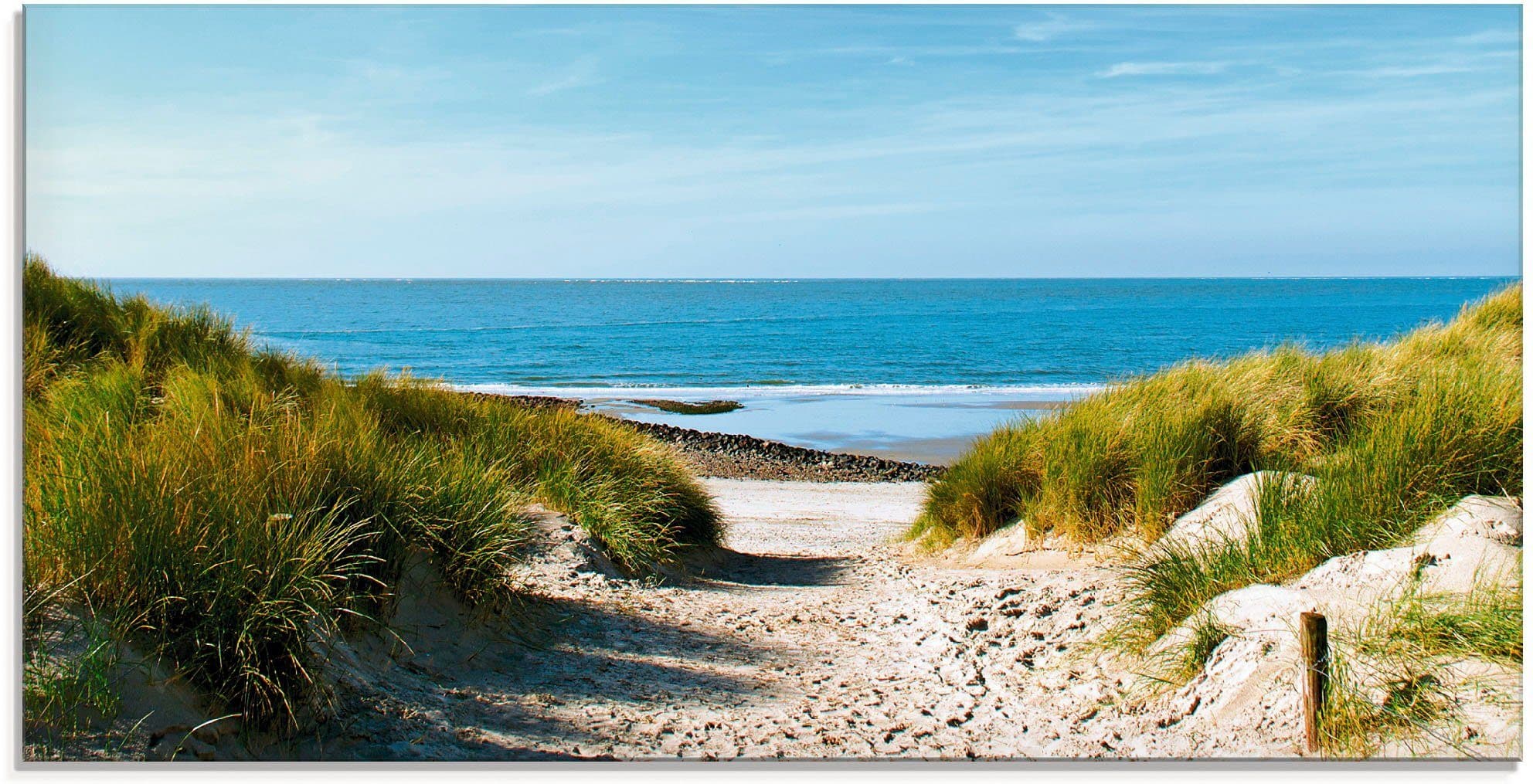 Artland Glasbild Strand mit Sanddünen und Weg zur See - Bild 2