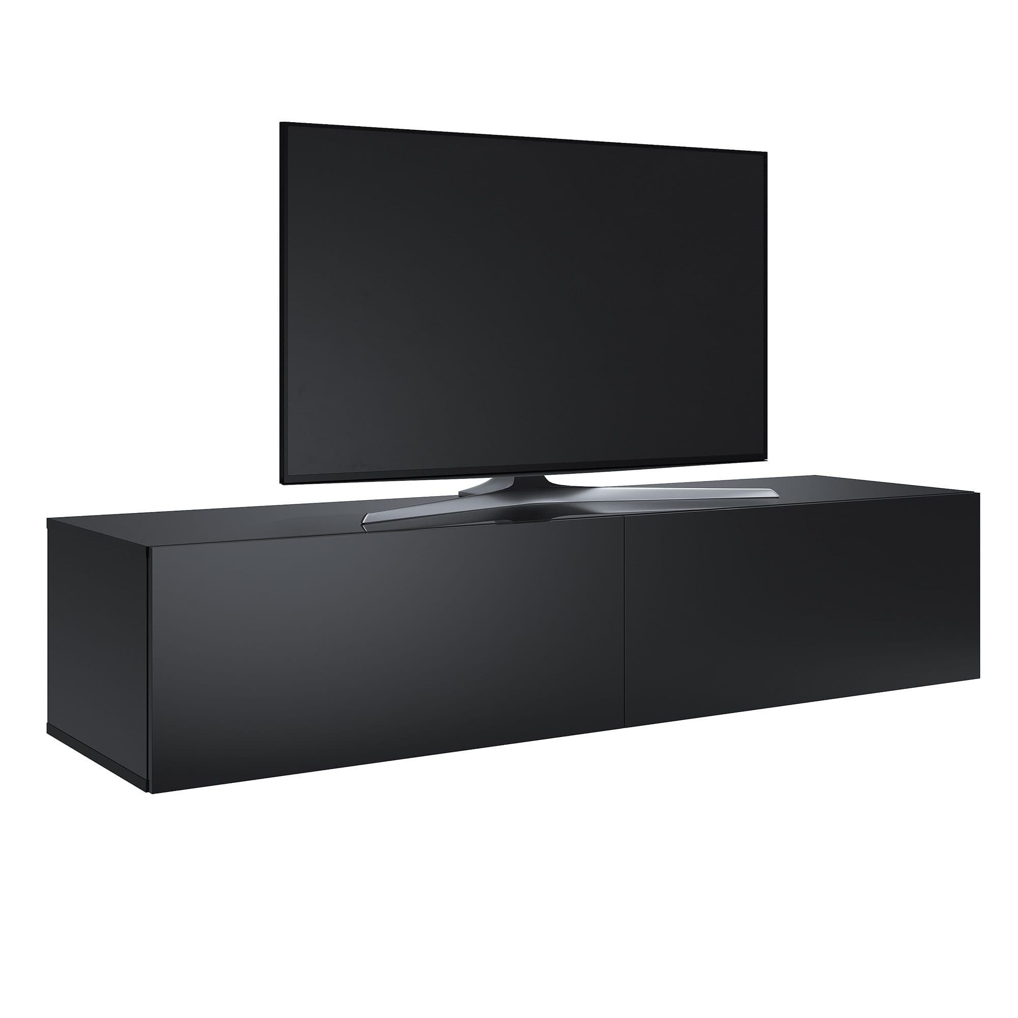 SONNI Lowboard 140/160/180 cm TV-Board Hängend Hochglanz Schwarz - Bild 2