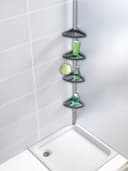 WENKO Duschablage Teleskop Duschecke Compact Silbergrau Aluminium Bild 2