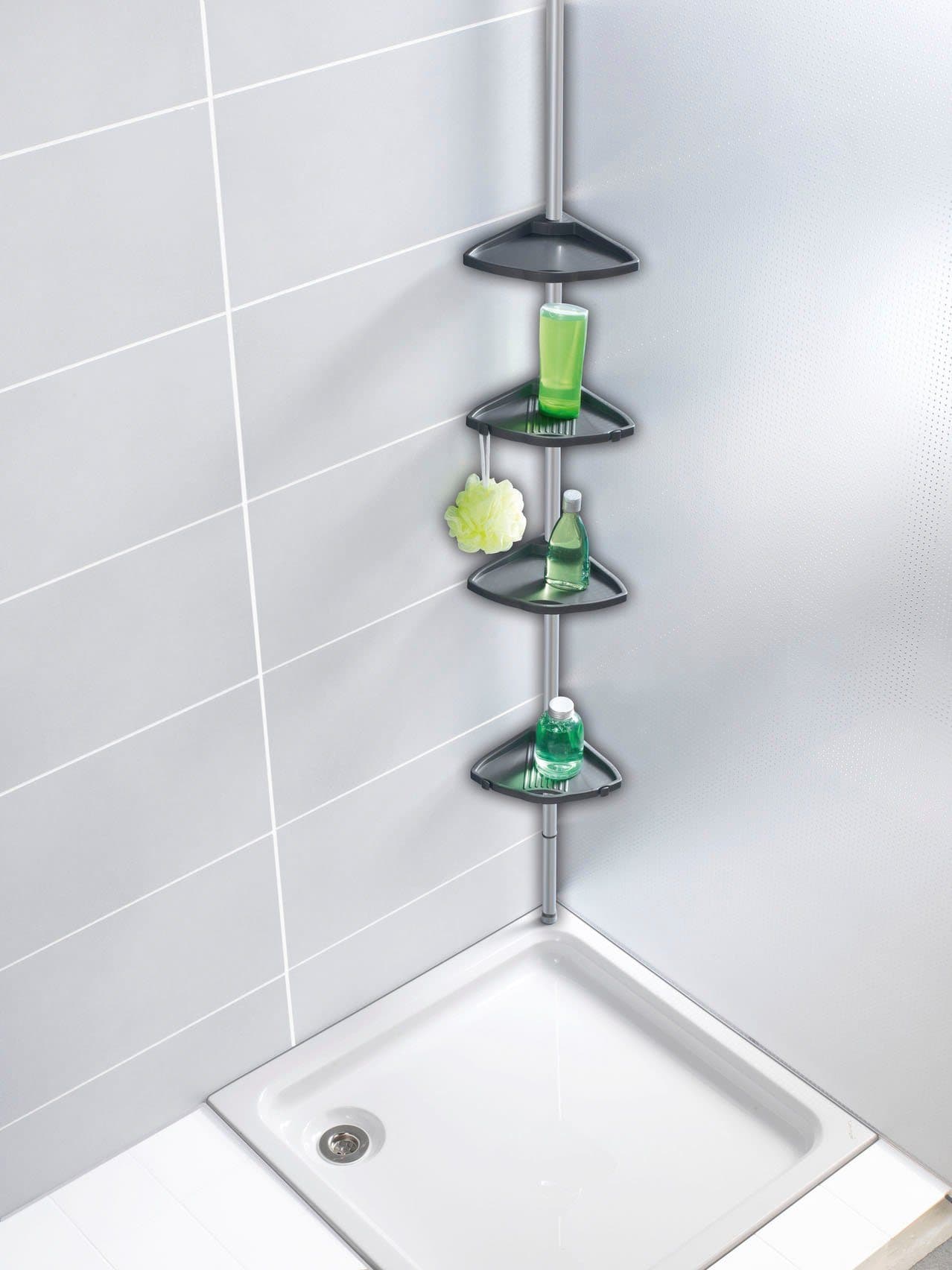 WENKO Duschablage Teleskop Duschecke Compact Silbergrau Aluminium - Bild 2