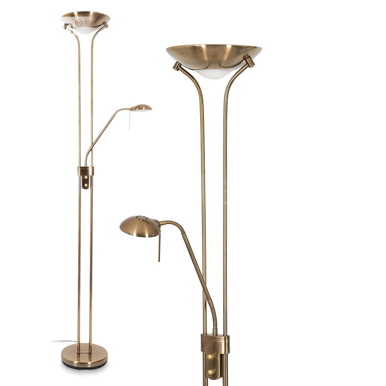 hofstein Stehleuchte Roppa Messing mit Dimmer und Lesearm - Bild 2
