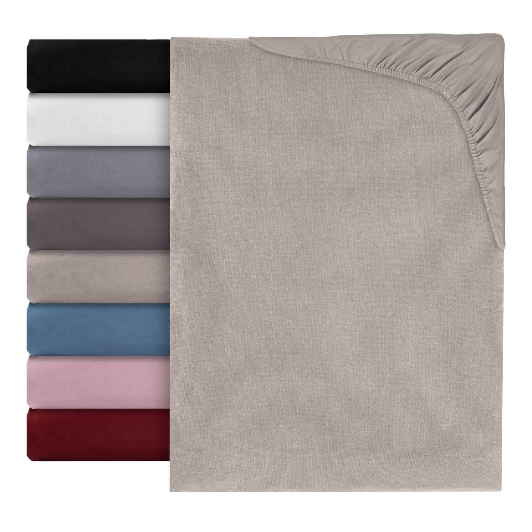 Kisska Spannbettlaken LUNA Beige 100% Baumwolle - Bild 2