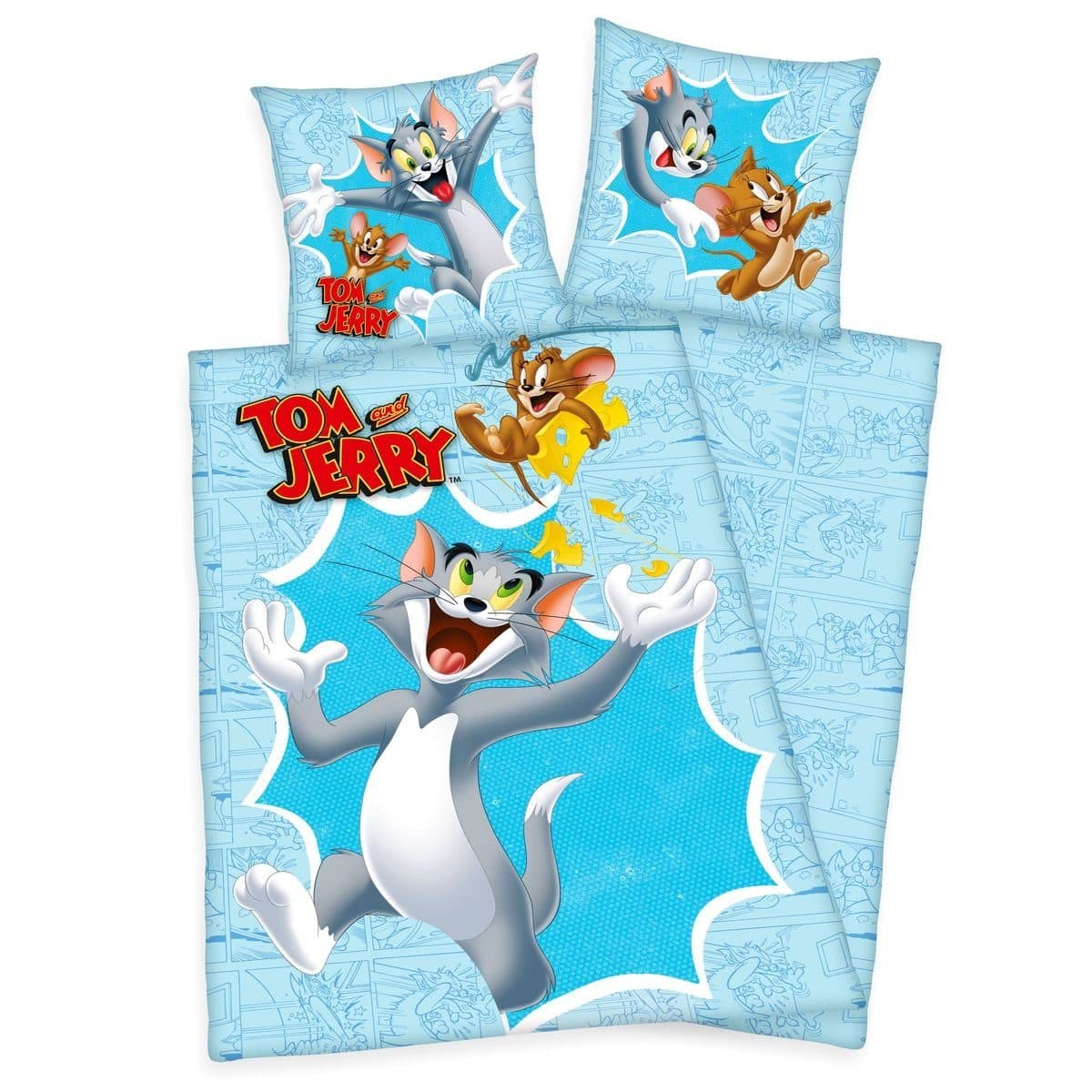Herding Kinderbettwäsche Tom & Jerry 135x200cm Renforcé Blau - Bild 2