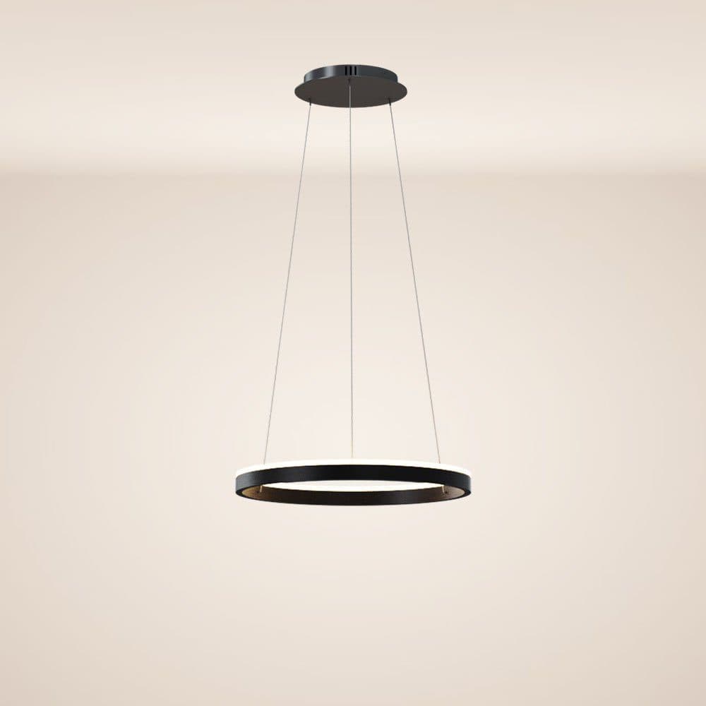 s.luce LED Ring Pendelleuchte Schwarz Dimmbar Aluminium - Bild 2