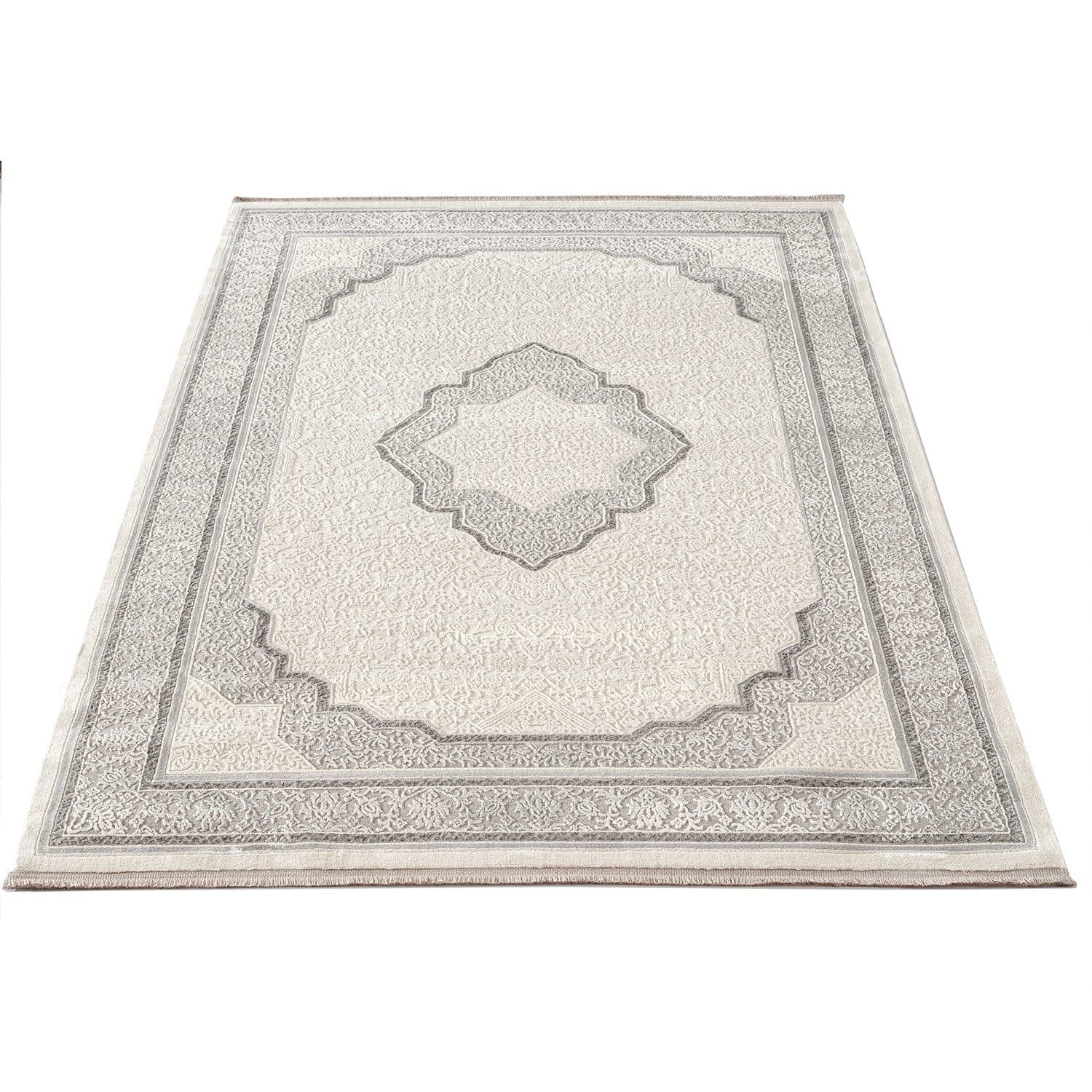 Carpetilla Designteppich Orientalisch Modern Grau/Cream - Bild 2