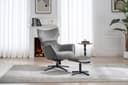 riess-ambiente Fußhocker VOGUE Grau Schwarz Samt Drehbar Bild 2
