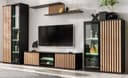 Furn.Design Wohnwand Morgan Schwarz Matt mit Eiche Lamellen und LED Bild 2
