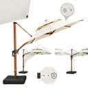 PURPLE LEAF Sonnenschirm Holzoptik Runder Ampelschirm UV50+ 330x330 cm Bild 2