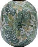 CREATIV HOME Tischvase Grün Metall Florales Dekor 32cm Bild 2