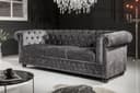 riess-ambiente Chesterfield 3-Sitzer Sofa Grau Samt Bild 2