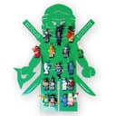 moin minis Wandregal Ninja Grün Kinderzimmer Regal für 18 Minifiguren Bild 2