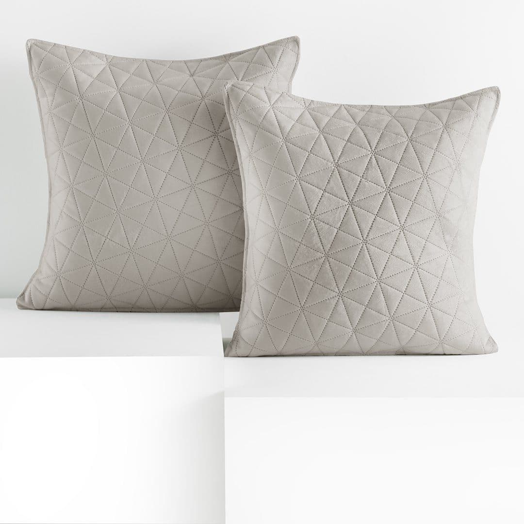 Restilo Kissenbezug 2er Set Beige Geometrisch Samtoptik - Bild 2