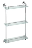 Sapho Ablageregal X-ROUND E Glasablage 3-Fach mit Reling 380x675x130mm, Chrom Bild 2