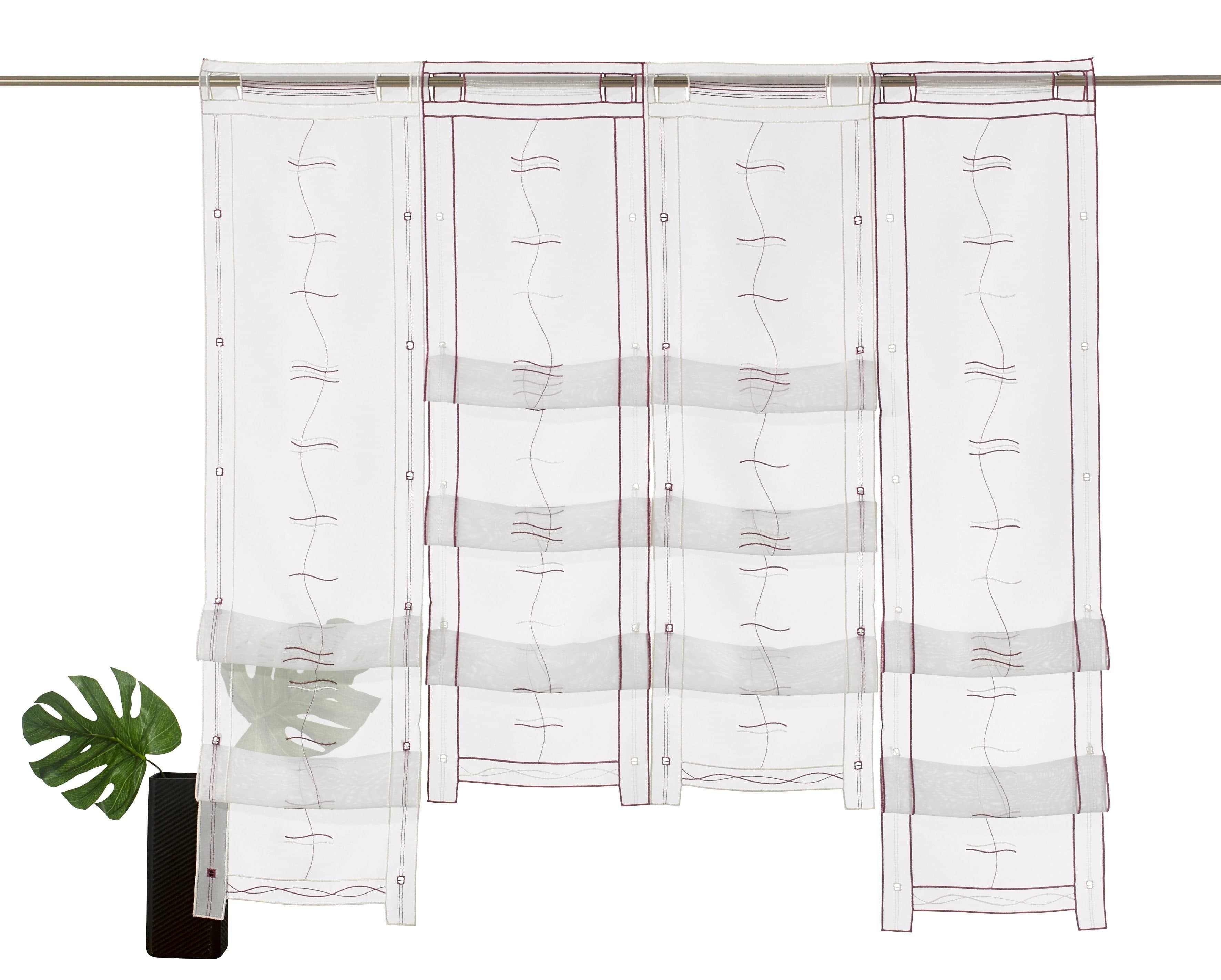 Weckbrodt Scheibengardine Selina Bestickt Transparent Violett Beige - Bild 2