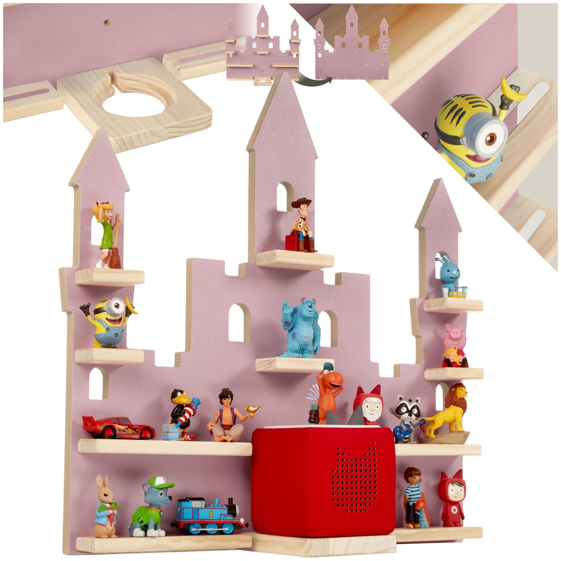 tectake Wandregal MyLittleStory Princess Castle Rosa Schloss-Design - Bild 2