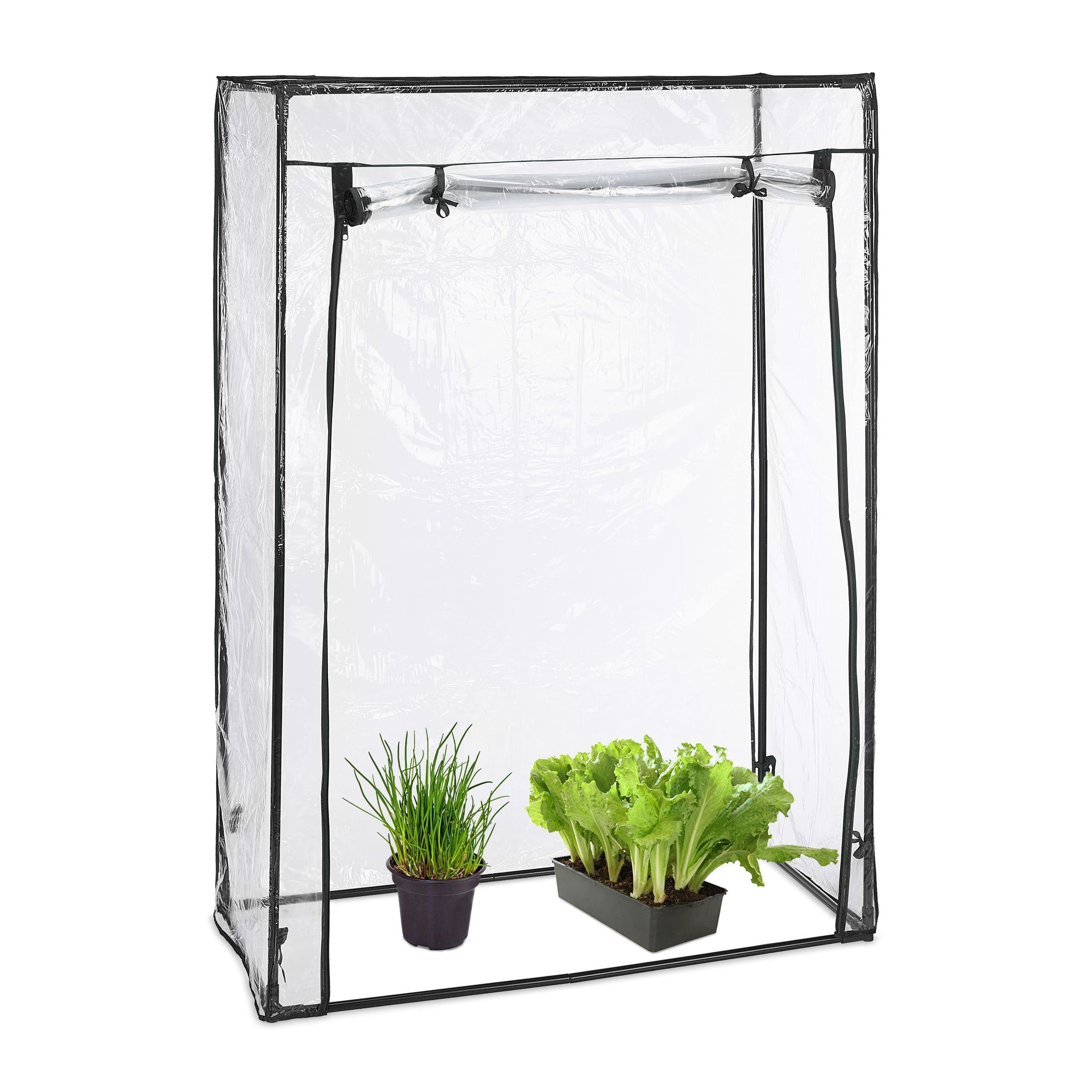 relaxdays Tomatengewächshaus mit PVC Folie Transparent/Schwarz - Bild 2