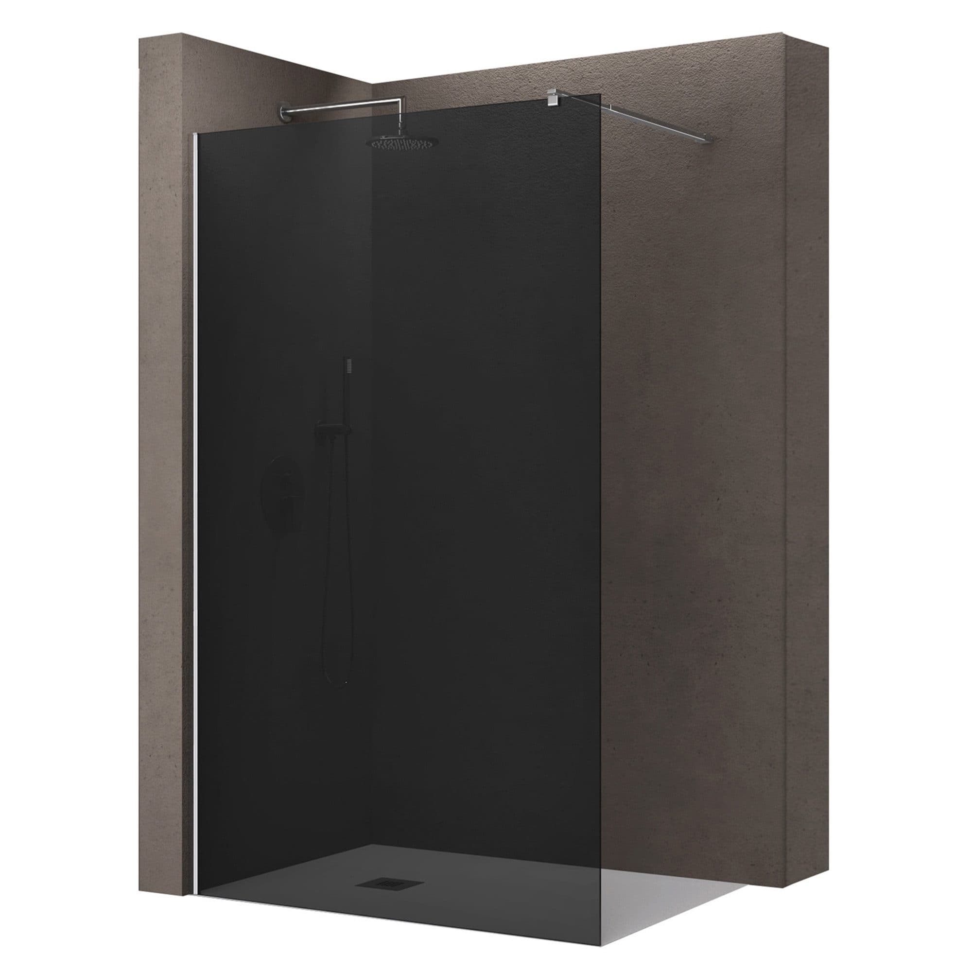 doporro Walk-in-Dusche Duschwand schwarz 10mm ESG-Glas Bremen-01VG - Bild 2