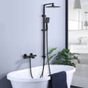 HOMELODY Duschsystem Wasserfall Thermostat 3 Strahlarten Schwarz Bild 2