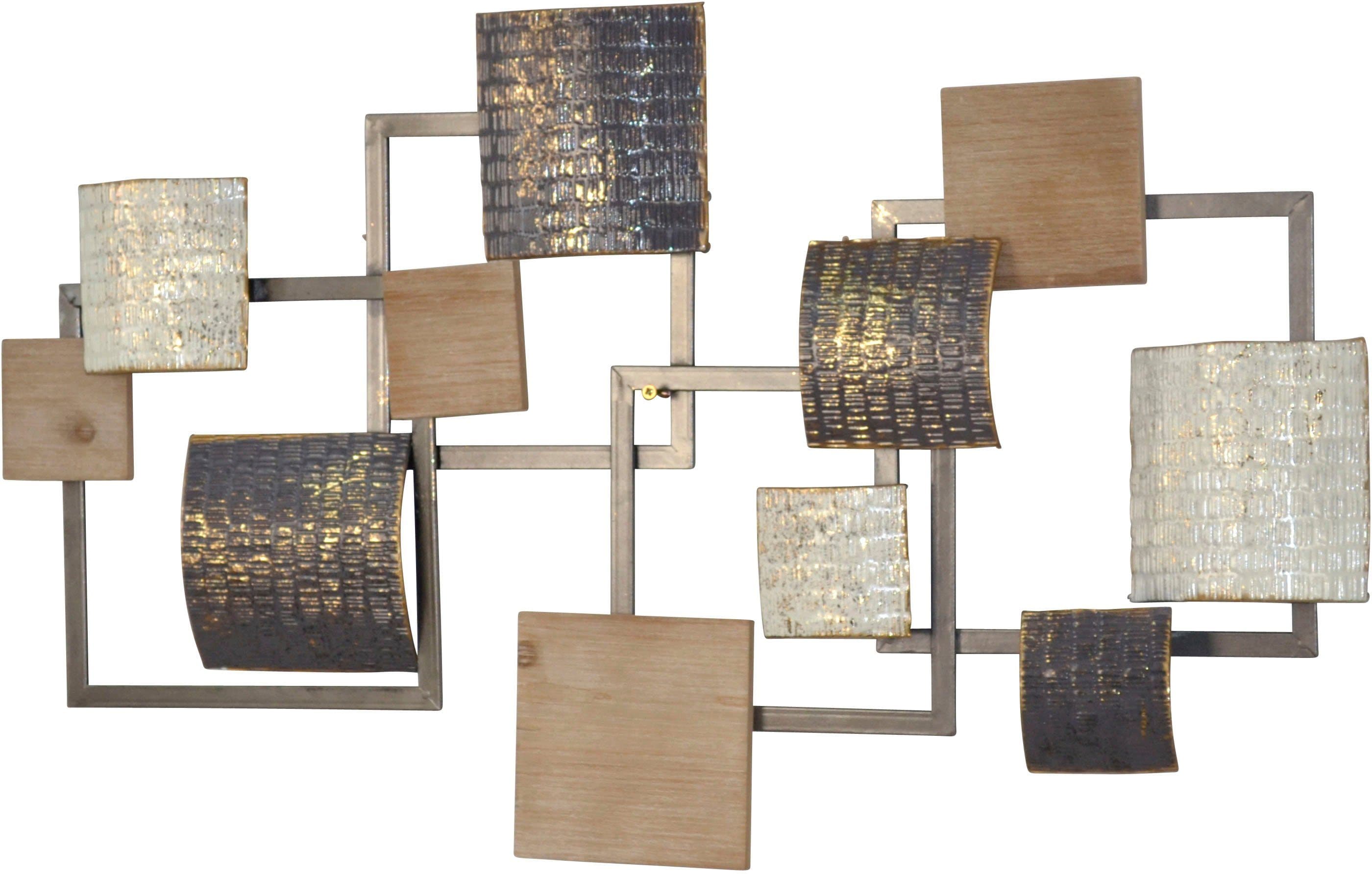 PAJOMA Wanddekoration Metall-Holz Mix Schwarz Geometrisch - Bild 2
